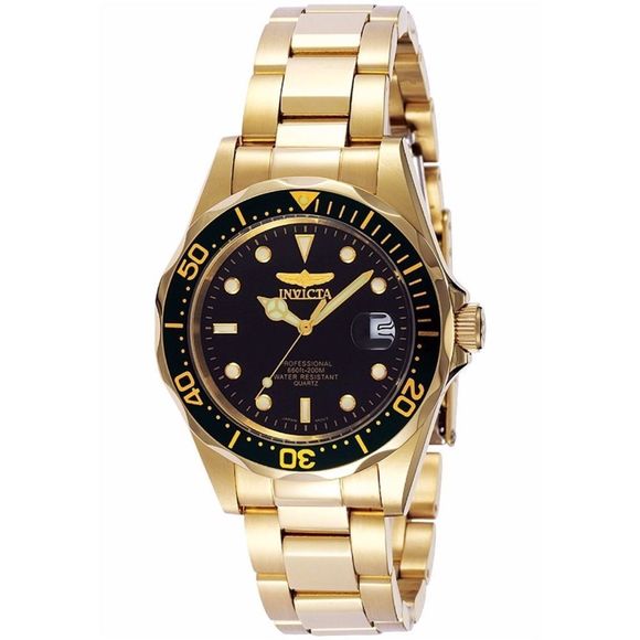 New Invicta Gold Luxury Designer Men's Watch